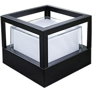 Solar Retro Industrial Stigma Lamps Deck Lighting Square Black Landscape LED 12W Waterproof IP65 Post Cap Lamp Fence Post Lights Outdoor Garden Lights Decoration