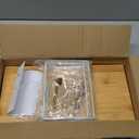 Cabinet Shelf Organizers, 15.7 inches Large Kitchen Counter Shelf, Set of 4 Wood Kitchen Pantry Organizer, Storage Shelves for Countertop, Spice Rack, Stackable, Expandable, Metal White, Nature