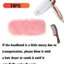 Womens Faux Fur Headband with Elastic Band Ear Warmer Earmuff for Cold Weather Furry Costume (Pink)