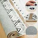 BESTSWEETIE 9x12 Area Rugs for Living Room Washable Moroccan Farmhouse Neutral Geometric Low Pile Non-Slip Soft Print Pattern Rug for Bedroom Kitchen Dining Room Entryway Black/Brown