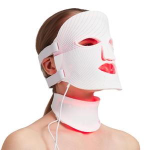 Red Light Therapy Mask for Face and Neck, 7 Colors with NIR Led Face Mask Light Therapy with Eye Protection and Remote, Rechargeable Ergonomic Design for True Anti-Aging Skincare at Home
