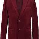 HAZELAND Boys Formal Velvet Blazer Suits Jacket Outfit Dress Solid Color, Red, Xs