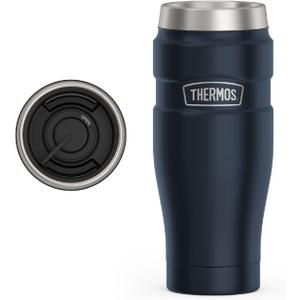 THERMOS Stainless King VacuumInsulated Stainless Steel Tumbler  16oz, Midnight Blue  Insulated Coffee Tumbler for Hot & Cold Drinks  LeakProof & SweatProof for Commuting & Traveling