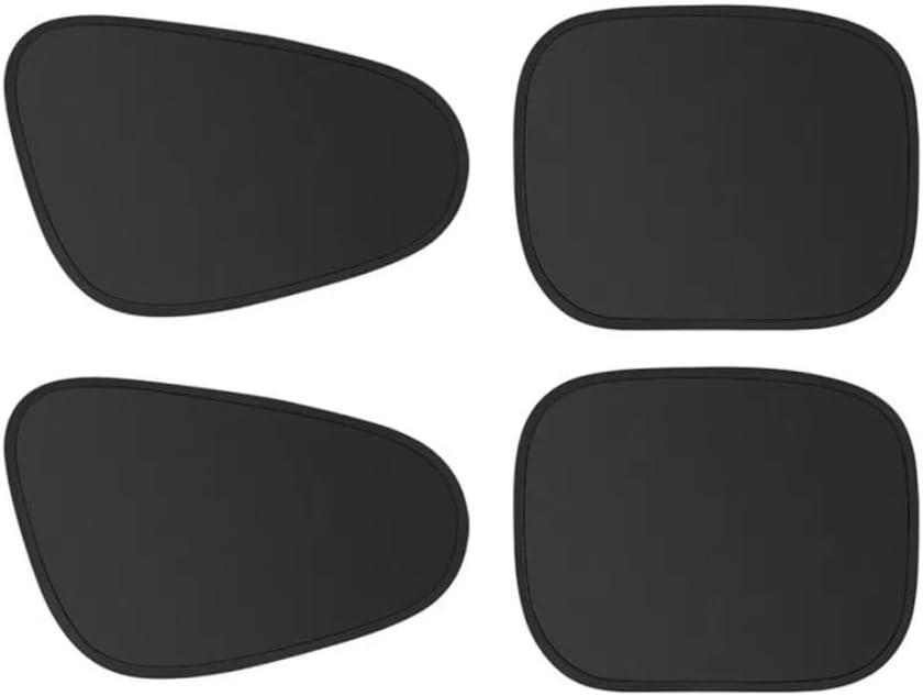 Shakas 4 PCS Side Window Shade, Front and Rear Windows Heat-Insulating Sun-Proof Sight Protection Plate, Adsorption Installation Foldable Storage Privacy Cover, for Cars Interior Accessory (Black)