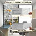 Cordless Vinyl Mini L Blinds 27" W x 36" H, 1" Slat White Horizontal Windows L Blind for Door, Shades, Camper, Light Filtering, Interiors, Arrive 1/2 Inch Narrower Indoor