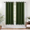 KOUFALL 52x63 Inch Length Olive Green Blackout Curtains for Living Room