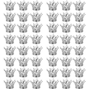 Yardwe Hollow Crown Wedding Candy Boxes Set 48Pcs Decorative Silver Candy Storage Packaging for Wedding Favors Birthday Parties Baby Showers Festival Celebrations 3.14X3.14X7.87In