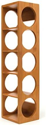 Lipper International 8305 Bamboo Wood Stackable 5-Bottle Wine Rack, 20-3/4" x 5-3/8" x 4-3/4"