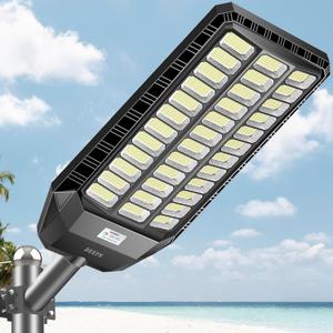 Deepn 9500W Solar Street Light, Commercial Grade Street Lights, IP67 Waterproof Solar Parking Lot Lights Dusk to Dawn Outdoor Lighting LED Security Flood Motion Sensor and Remote Control, 1 PACK