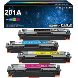 201A Toner Cartridges 4 Pack Works with HP Color LaserJet Pro MFP M277dw M252dw M277n M277c6 M252n M277 Printer (Black,Cyan,Magenta and Yellow)