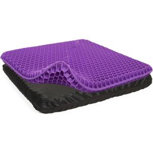 Purple Gel Seat Cushion, 19.7" Extra Large Double Thick Chair Cushions for Office Chair, Wheelchair, Car Seat, Couch, Stadium Seat Cushion for Tailbone Pain Relief, Cooling & Breathable Seat Cushions