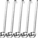 Cunhill 5 Pcs Soup Ladles Stainless Steel Serving Ladles with Long Handle for Serving, Cooking, Stirring, Portioning Kitchen Restaurant Accessories(3 oz)