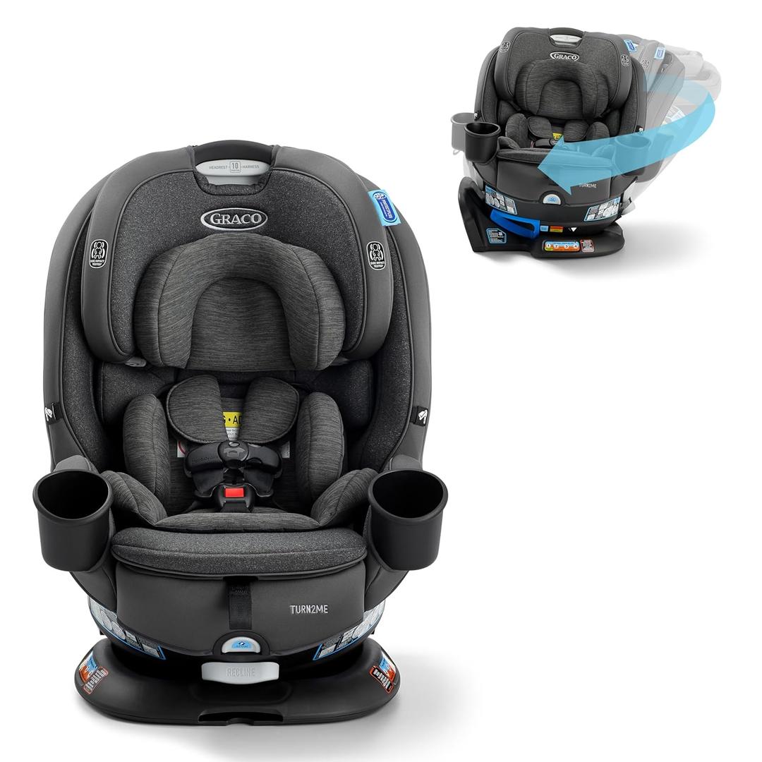 Graco Turn2Me 3-in-1 Convertible Car Seat, Manchester, Featuring Headrest and Harness Adjust, Easy Installation and Steel Reinforced Frame