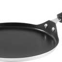 Restaurantware-Met Lux 10.4 Inch Round Griddle With Stay-Cool Handle, 1 No-Stick Flat Top Grill - Compatible With Gas And Electric, Durable, Aluminum Griddle Pan, Even-Heating, For Cooking Eggs (17.5" x 10.4" x 3")