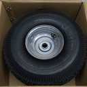 RRQ 10 Inch Pneumatic Wheel 4.10/3.50-4 Tire, 10" Pneumatic Wheels with 5/8" Bearings,2.2" Offset Hub for Garden Cart, Hand Truck, Lawn Cart, Mower (2 Pack)