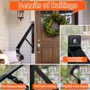 Yahpetes Hand Rails 1-2 Steps Porch Handrails Wrought Iron Handrail Grab Rail Single Post Railing 19.7"X 15.7" Black Stair Railing Bracket Metal Art Wall Mount Rail for Outdoor Step