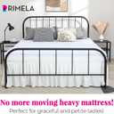 RIMELA Ivory White Bed Skirts with Split Corners Queen Size 12 Inch Drop,Elastic Bed Skirting Wrap Around, Easy to Install Dust Ruffles,Soft Fabric Machine Washable