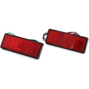 uxcell 2 Pcs Red LED Rectangle Motorcycle Scooter Reflector Tail Brake Turn Signal Light Replacement