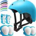 Kids Bike Helmet Set, Adjustable Helmet for Ages 235814 Year Boys Girls, Toddler Pad Set with Knee and Elbow Pads for Bike, Roller, Skating, Scooter, Longboard and More Sports, 6 Color, suit for 8-14y / M
