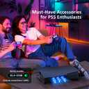 NexiGo PS5 Horizontal Stand with Charging Station for PS5 and Edge Controllers, Silent Cooling Fan with Adjustable Speed, [Auto Power On/Off], Compatible with PS5 Disc & Digital Editions, Black