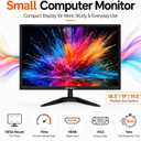 SKitphrati 18.5 Inch Small Computer PC Monitor, 1366x768, 75Hz, HDMI/VGA