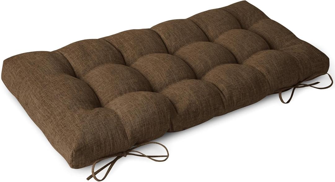 Bench Cushion for Indoor Furniture 42 x 16 inch Rectangle Bench Seat Cushion for Bay Window Entryway Piano Seat Thick Textured Chair Pads with Non-Slip Backing 1 Pack, Coffee