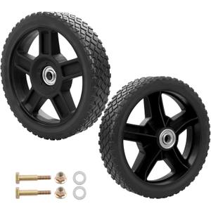 HQPASFY 8 Inch Lawn Mower Wheels 2 Pack 8" Push Lawn Mower Wheels with Bolts & Nuts kits Fits Most Standard Push Lawn Mowers Garden Trucks Garden Carts Generator Hand Trucks Lawn Tractors (8"x1.75")