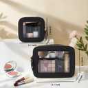 Travel Clear Makeup Bag Set, TSA Approved Cosmetic Bag Case with Zipper Portable Makeup Pouch Toiletry Bag Traveling Cosmetic Organizer Storage Bag Car Organizer Car Essentials