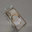 Designed for iPhone 17 Case Magnetic, Compatible with Magsafe, Camera Control Button, Camera Lens Protector, Clear Soft TPU Plated Phone Case for iPhone 17, Gold