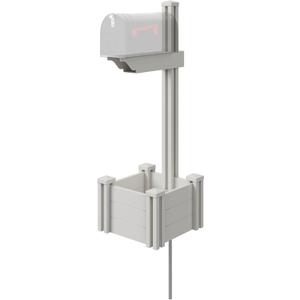 4.5ft H (1 Post w/Planter) No Dig Zippity Majestic Mailbox Post with Planter Box, White Vinyl Post for Mailboxes for Outside, Decorative Post w/Flower Box, Architectural Post for Mailboxes, ZP19027