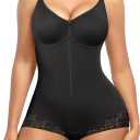 SHAPELLX Shapewear for Women Tummy Control Half Body Shaper Snatched Zipper Butt Lifting Faja Colombiana Bodysuits for Women (Black, M)