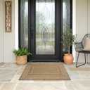 MontVoo-Polypropylene 2x3 ft Indoor Outdoor Entryway Rug Porch Rug Door Mats Rugs Small Accent, Textured Weave, Durable for High Traffic, Fade-Resistant, Non-Shedding, Modern Neutral Brown
