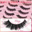 Ahrikiss Lashes Fluffy Eyelashes Wispy Thick False Eyelashes Spiky Manga Lashes D Curl Cat Eye Lashes Natural Look 3D Volume Anime Fake Eyelashes Faux Mink Lashes 14 Pairs Pack (Spike03)