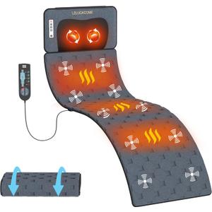 Full Body Massage Mat with Heat 10 Vibrating Motors & 9 Massage Modes 4 Heating Pads Massager Chair Pad Back Massager with Movable Neck Pillow Heating Pad with Auto Shut Off