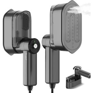 Travel Steamer for Clothes Small Iron - 1000W Portable Steamer & Mini Iron,10s Fast Heat, Handheld Mini Steamer with 8FT Cord, Foldable Handle, Travel, College Dorm & Home Essentials (Grey)