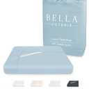 Bella Coterie Luxury Bamboo Viscose King Size Fitted Sheet | 100% Organically Grown | Ultra Soft | Cooling for Hot Sleepers | 18" Deep Pocket [Coastal Blue]