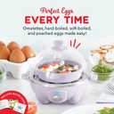 Dash Rapid Egg Cooker - Boiler, Poacher & Steamer - Includes Measuring & Recipe Guide - Dishwasher Safe - BPA Free - Holds 7 Eggs, Lavender