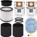 Replacement Filter for Shop Vac Filters 90304 90585, 90107, 90350, 90333 Wet Dry Vac Filter, Fits Most Wet/Dry Vacuum Cleaners 5 Gallon and Above Replacement Bag for Shop Vac Bags 5-8 Gallon Type E