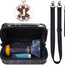 MGZNMTY Travel Carrying Case for Asthma Inhaler, Inhaler Spacer for Kids and Adults, Masks, Holder Bag with Shoulder Crossbody Rope and Mesh Pocket for Medicine (Only Case) (Black Marble)