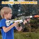 Realistic Toy for Nerf Guns Dart - Electric Sniper Rifle with Scope 120 Soft Bullets 3 Magazine, Automatic Foam Blaster for Boy Age 8-12 Years Old, Indoor Outdoor Gifts for Adult Kid Holiday Birthday