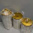 BigKing 3 Piece Plastic Canister Set for the Kitchen Counter - Sugar and Flour Containers with Airtight Lids for Countertops, Coffee and Tea Storage, Farmhouse Decor (Flat Lid)