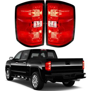 Tail Lights Assembly Compatible with 2014-2019 Chevy Silverado 1500 2500HD 3500HD Rear Brake Taillight Left & Right Side with Bulbs and Harness, Replace GM2801261 23141275 GM2800261 23431875