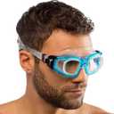 Cressi Adult Swim Goggles with Tempered Glass Lenses and No Distortion- Galileo: Made in Italy (Clear/Blue)