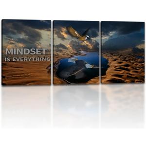 3 Panels Inspirational Canvas Poster Motivational Wall Art Inspirational Wall Art Entrepreneur Quotes Artwork Painting Picture for Framed Home Decoration Living Room office bedroom 36''W x 16''H