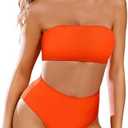 Pink Queen Women's Removable Strap Wrap Pad Cheeky High Waist Bikini Set SwimsuitXL
