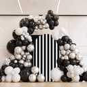 Halloween Black Stripes Arch Backdrop Covers Birthday Baby Shower Party Decoration Halloween Arch Cover (6.6FT)