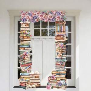 Mindsoft Book Themed Party Porch Banner Reading Themed Door Hanging Decoration Book Club Photo Banner Props Background for Birthday Baby Shower Library Bookworm Party Photo Booth Props Supplies