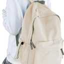 WEPOET Cute School Backpack For Girls Boys Casual College Laptop Backpack Water Resistant High School Book Bag Lightweight Simple Daypack (Beige with Green) (A7-white Green)