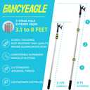 3.48 FT Telescoping Aluminum Boat Hook for Docking, Non-Slip Rubber Tip, 3-Stage Floating Lightweight Sturdy Push-Pull Pole, Scratch-Resistant Rustproof, Standard 3/4" Threaded End