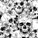 Halloween Skull Floral Peel and Stick Wallpaper White Vinyl Contact Paper Vintage Removable Self Adhesive Gothic Wall Paper for Bedroom Farmhouse Cabinets Accent Wall Decorations 17.3"x196"